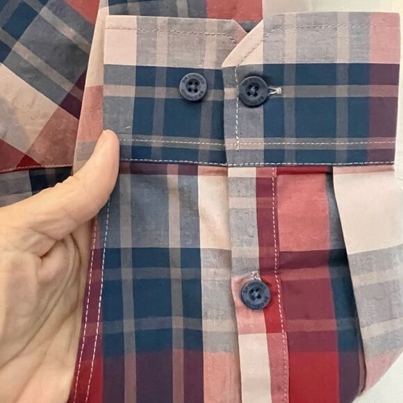 Browning red blue plaid long sleeve button front shirt size x large - Picture 9 of 10